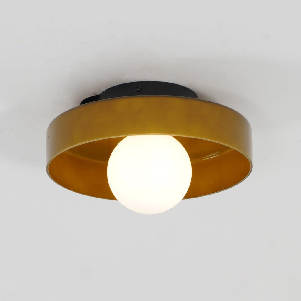 Orla glass flush mount ceiling light in an interior