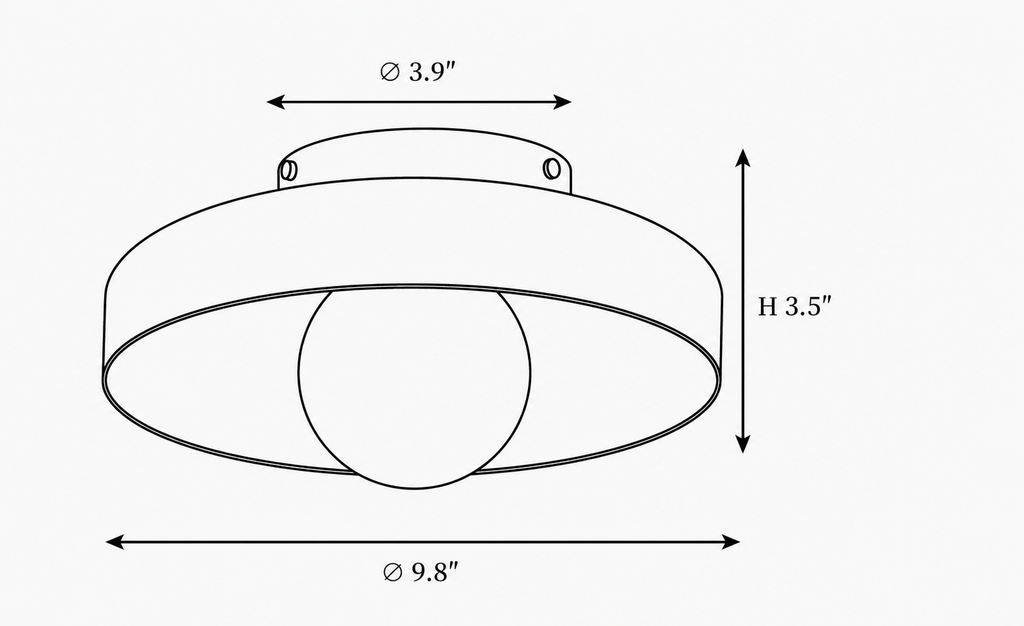 Orla glass ceiling light dimensions