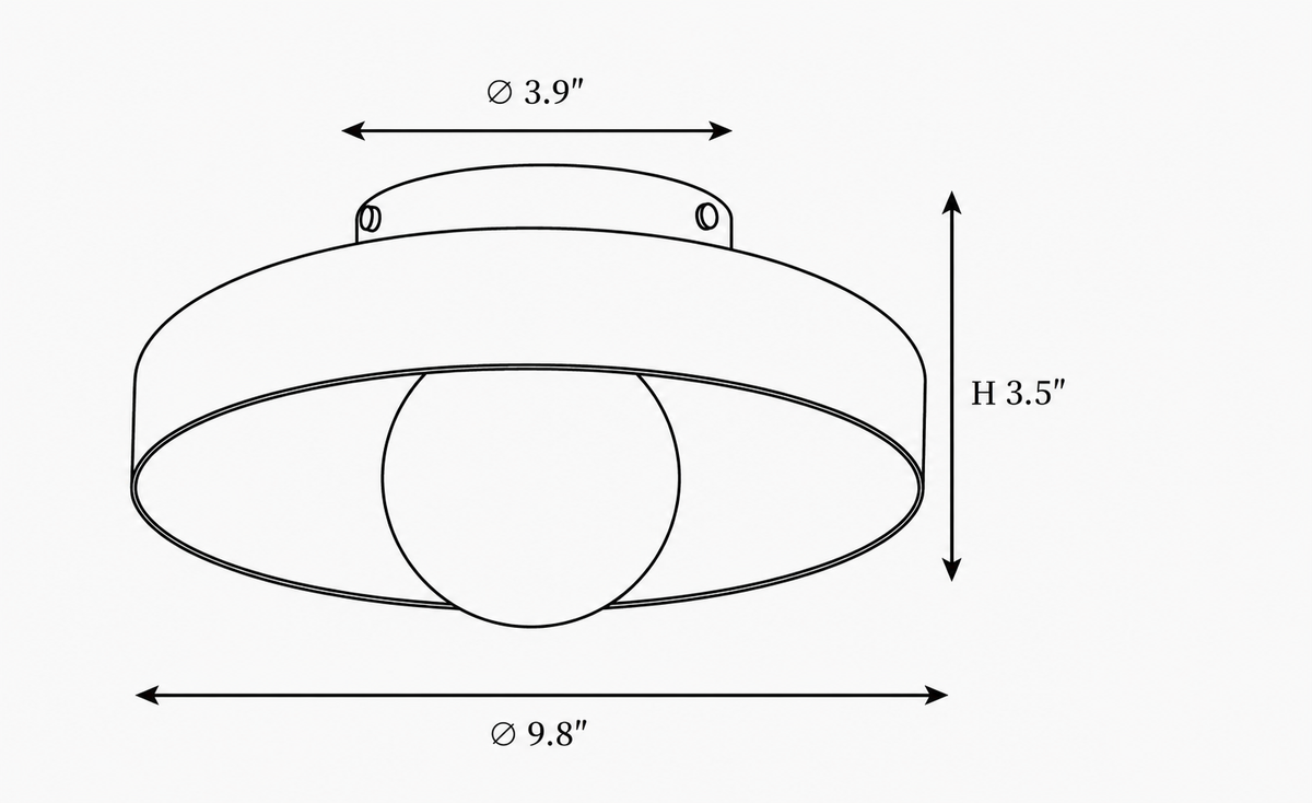 Orla glass ceiling light dimensions