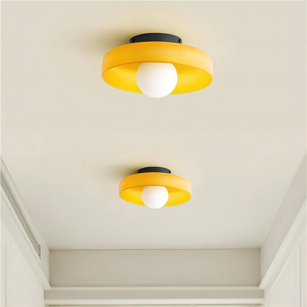 Orla white glass ceiling light