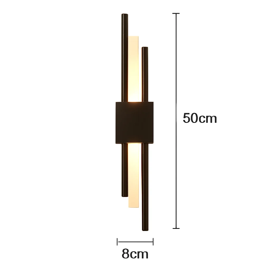 Xeres LED wall light dimensions 50 cm high by 8 cm wide